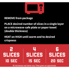 Black Label bacon sizzling in skillet to show quick reheating benefit