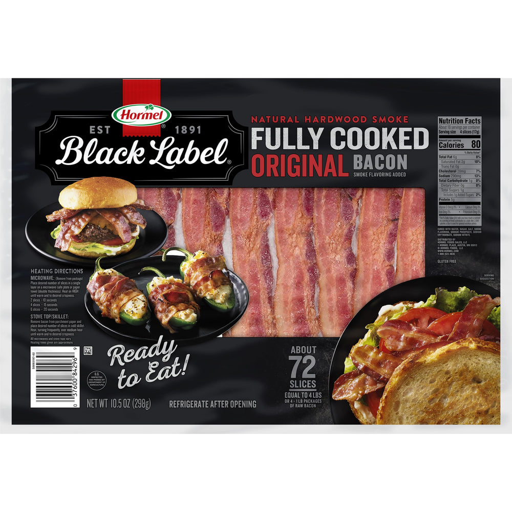 Black Label front packaging showing 10.5 oz pack and ready-to-eat convenience