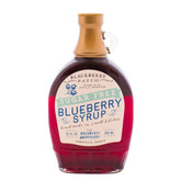 Blackberry Patch front label showing wild blueberry syrup and product benefits