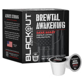 Blackout Coffee front packaging showing bold branding and 18-count convenience