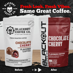 Blackout Coffee back label and nutrition panel highlighting roasted-in-USA benefit