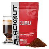 Blackout Coffee Co. Climax front bag showing branding and flavor benefits