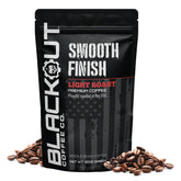 Blackout Coffee front package showing light roast branding and 12 oz weight benefit