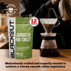 Blackout Coffee spoonful of pre-ground coffee demonstrating ready-to-brew convenience