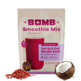 Blender Bombs front packaging showing Get Up & Goji benefits