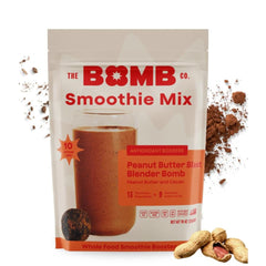Blender Bombs PB Blast front packaging showing product and servings benefit