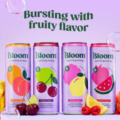 Bloom Nutrition can close-up texture highlighting fizz and refreshing appeal