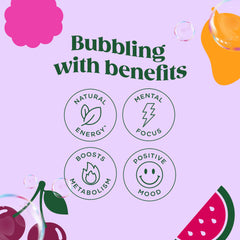 Bloom Nutrition can open with sparkling pour suggesting instant refreshment