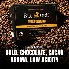Blu Ore single K-Cup pod close-up highlighting pod build and convenient brewing