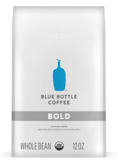 Blue Bottle Coffee front packaging showing bold organic branding and 12 oz weight