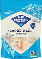 Blue Diamond Almonds front packaging showing 1 lb bag and gluten-free benefit