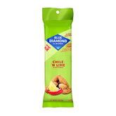 Blue Diamond front pack showing chile n' lime bag and vibrant design, boosts snack appeal