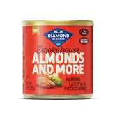 Blue Diamond front can showing Deluxe Smokehouse mix and portable benefits