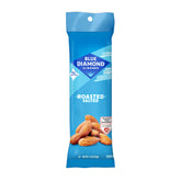 Blue Diamond front packaging showing 12 single-serve almond tubes and brand benefit convenience