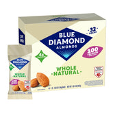 Blue Diamond front packaging showing 32 single-serve almond packs and convenience