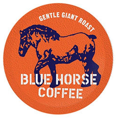 Blue Horse gentle giant pod placed in Keurig machine demonstrating easy use