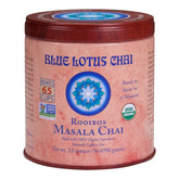 Blue Lotus Chai tin front view showing brand and convenient instant benefit