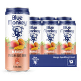 blue monkey front can showing full product branding and bright mango color for instant recognition