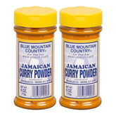 Blue Mountain Country front label of 6 oz jar showing authentic Caribbean seasoning benefit