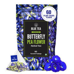 BLUE TEA front packaging showing resealable zipper and 60 count freshness