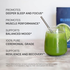 Blueprint Bryan Johnson whisked matcha bowl with froth, demonstrates smooth preparation and visual appeal