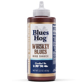 Blues Hog front packaging showing 22oz bottle and bold label benefit