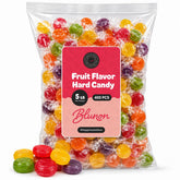 Blunon front packaging showing resealable 5 lb bag and assorted fruit flavors for sharing