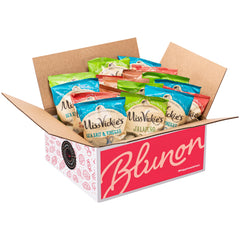 Blunon Miss Vickies kettle-cooked chip texture detail emphasizing crunchy, hearty bite
