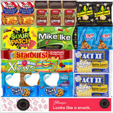 Blunon front packaging of the 20-count movie night snack basket showing variety and convenience