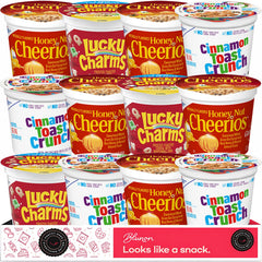 Blunon open cup top view showing mixed cereal textures and ready-to-eat convenience