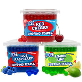 BOBAVIDA front packaging showing three ICEE popping boba tubs for quick service