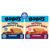 Bobo's front packaging showing 36-count variety pack and convenient grab-and-go benefit