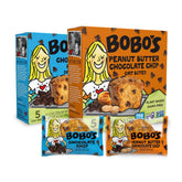 Bobo's front box packaging showing 30-count and flavor names, great shelf appeal