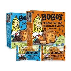 Bobo's front box packaging showing 30-count and flavor names, great shelf appeal