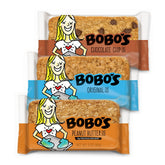 Bobo's variety pack front packaging showing three flavors and 12-count convenience