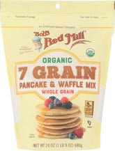 Bob's Red Mill front packaging showing organic 7 grain mix and benefits