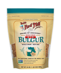 Bob's Red Mill front packaging showing 28-ounce bulgur and brand benefit of value bulk