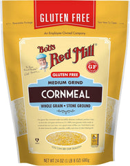Bob's Red Mill close-up of medium grind cornmeal texture and quality