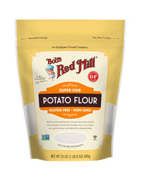 Bob's Red Mill fine potato flour closeup showing smooth texture for baking