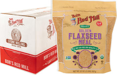 Bob's Red Mill front packaging showing organic golden flaxseed meal benefits