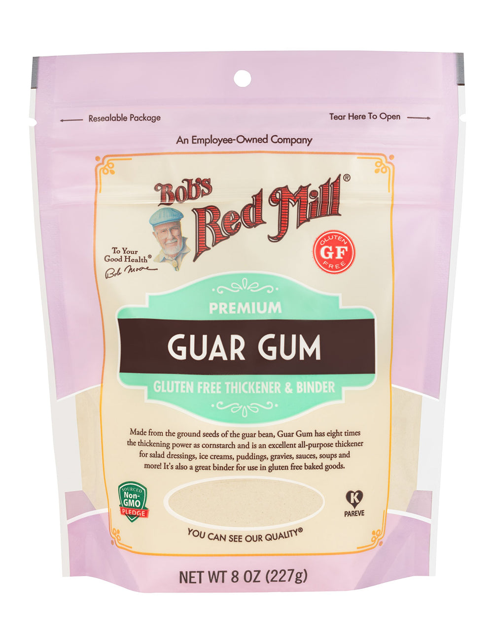 Bob's Red Mill front package showing label and benefits for kitchen use