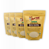 Bob's Red Mill front packaging showing organic masa harina, clear ingredient trust