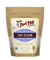 Bob's Red Mill fine oat flour texture close-up highlighting smooth milling