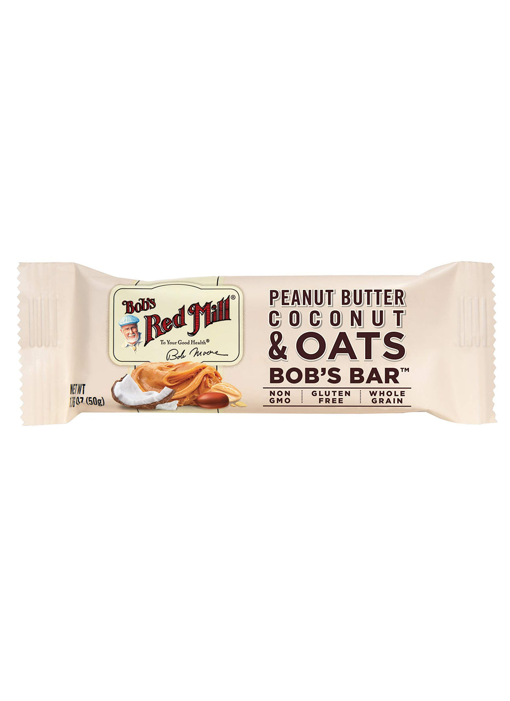 Bob's Red Mill front packaging showing 12-count box and product branding benefits
