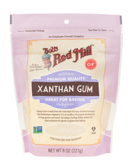 Bob's Red Mill front packaging showing 8oz xanthan gum and clear labeling benefit