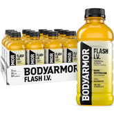 BODYARMOR Flash I.V. Tropical Punch front pack shows 12-pack convenience and hydration benefit