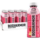 BODYARMOR LYTE front bottle view showing strawberry banana flavor and hydration benefits