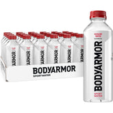 BODYARMOR front bottle view showing clear high-alkaline water benefits
