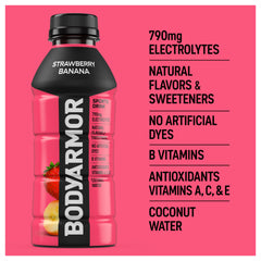 BODYARMOR close-up of bottle texture and label promoting natural hydration