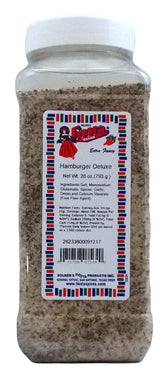 Bolner's Fiesta front packaging bottle showing label and shaker top, adds bold burger flavor